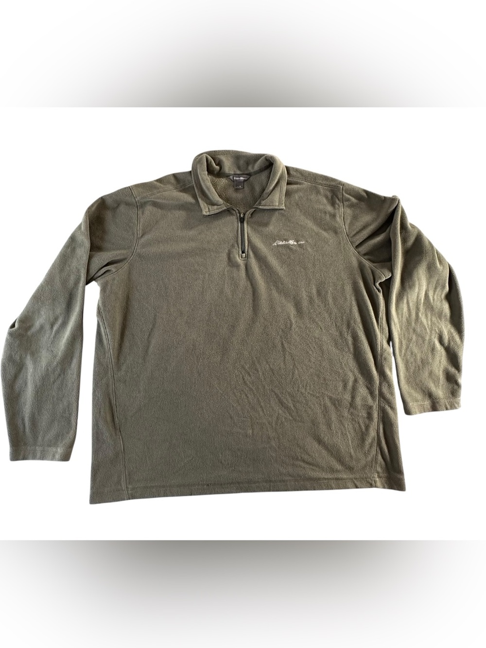 Eddie Bauer Olive Green Fleece Pullover with Logo Tag XL